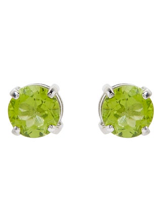 18 Karat White Gold Peridot Round Earrings - v1573984349/N31968196A_1