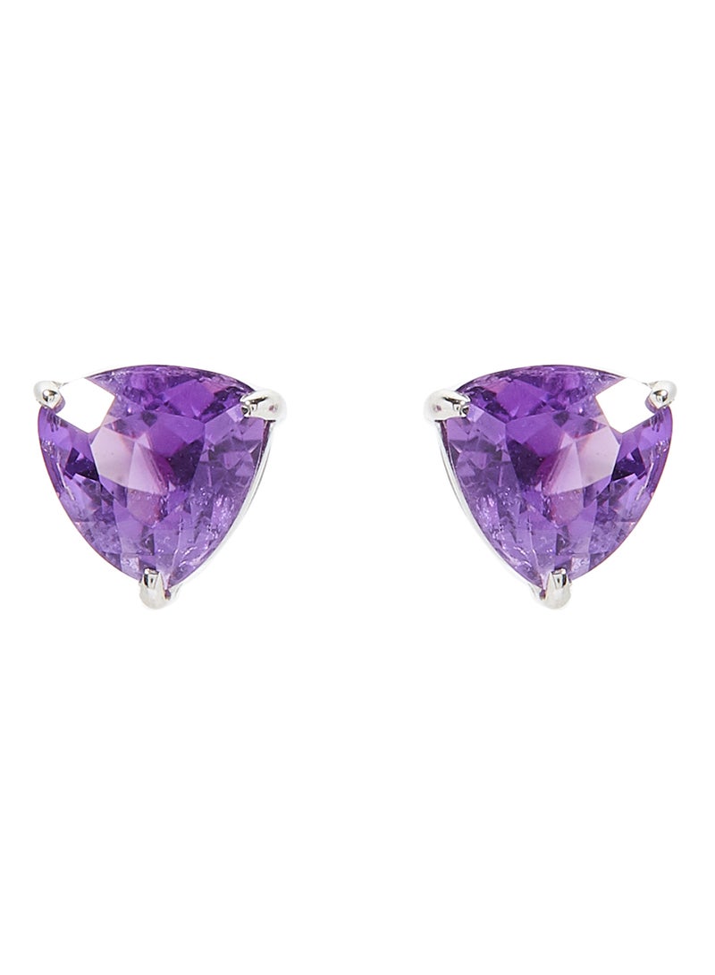 18 Karat White Gold Amethyst Trilliant Earrings - v1573984361/N31968192A_1