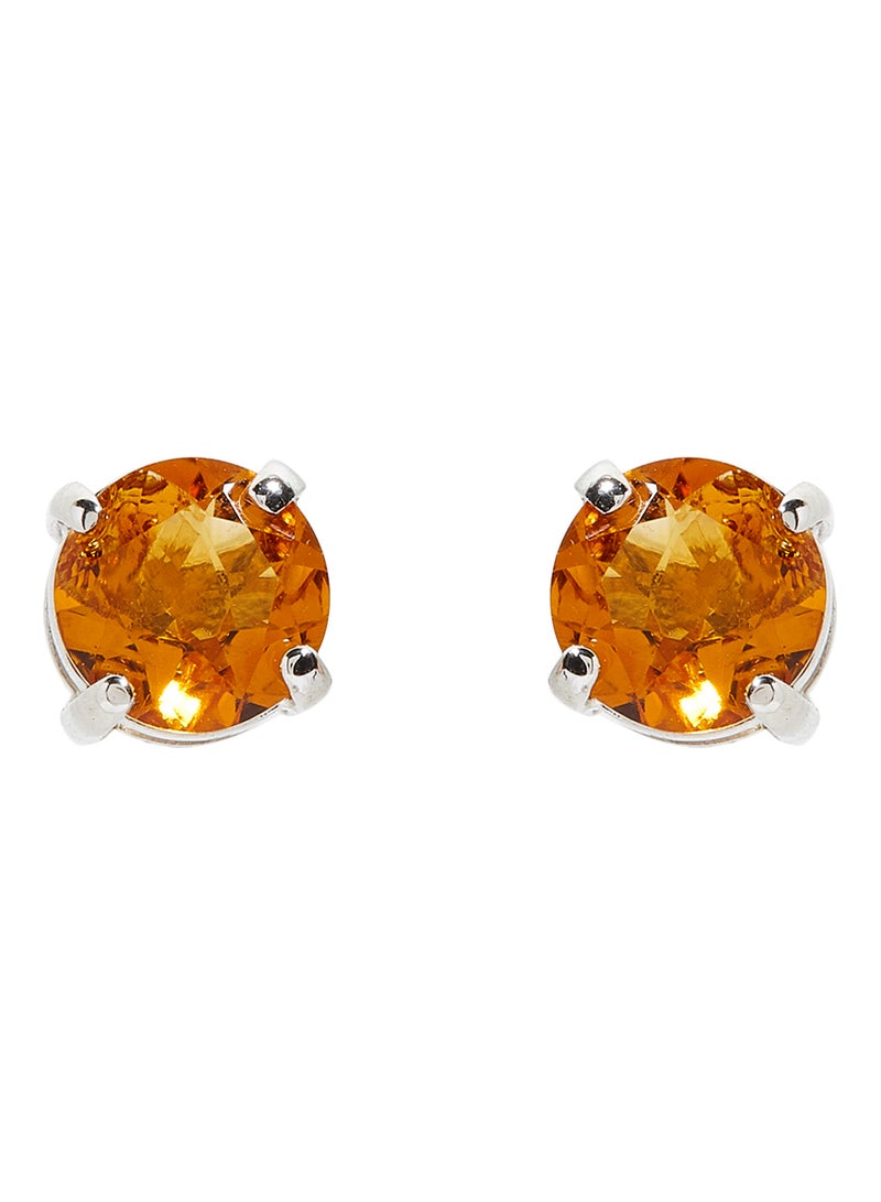 18 Karat Gold Citrine Round Earrings - v1573984409/N31968214A_1