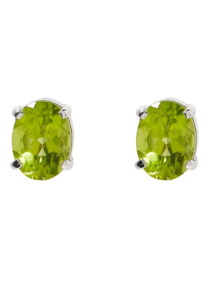 18 Karat White Gold Peridot Oval Earrings - v1573984427/N31968213A_1