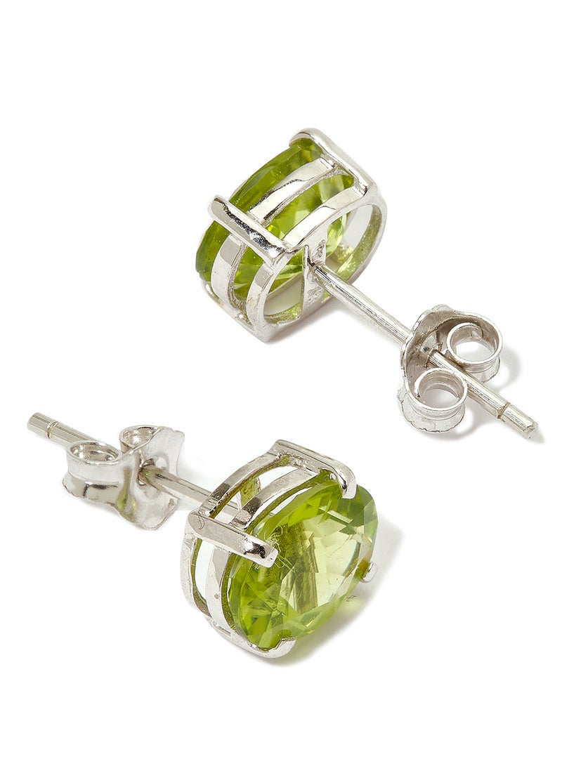 18 Karat White Gold Peridot Oval Earrings - v1573984427/N31968213A_2