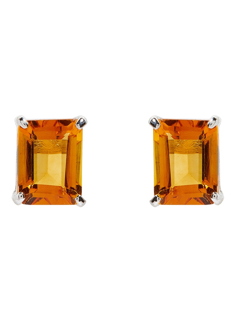 18 Karat White Gold Citrine Rectangular Earrings - v1573984438/N31968201A_1