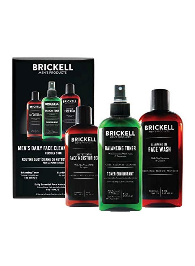 Brickell Men's Products - 3-Piece Daily Face Cleanse Routine - Image 1