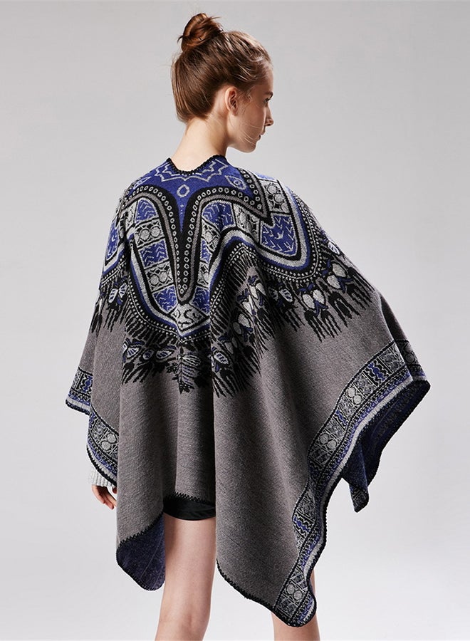 Printed Vintage Poncho Multicolour - Image 2