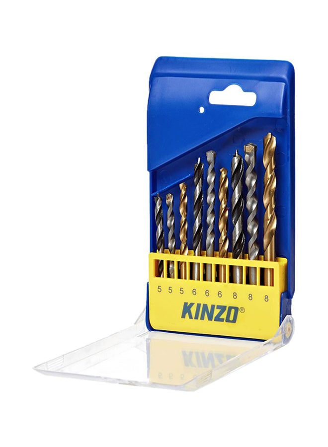 KINZO - 9-Piece High Quality Combination Drill Bit Set Multicolour Standard - Image 1