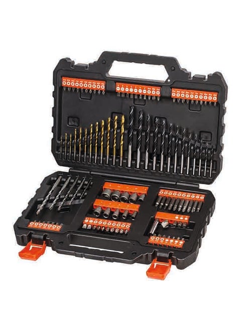 109-Pieces Mixed Accessories Set Black A7200-Xj Black/Orange 31.5 x 22 x 6.6cm