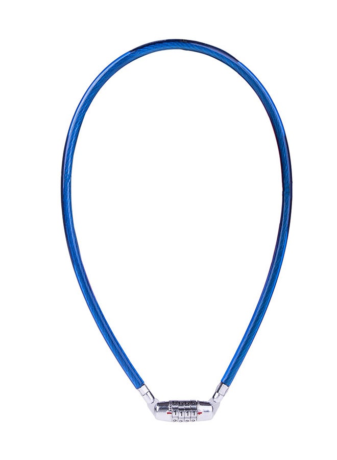 MEGA Bicycle Combination Cable Lock Blue/Silver - Image 1