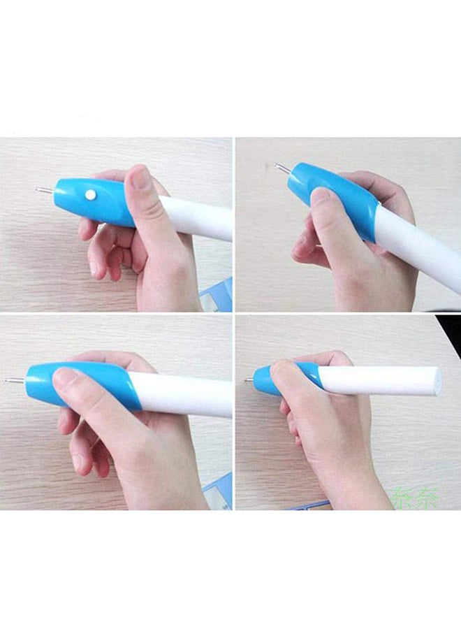 Generic Mini Electric Engraving Pen White/Blue  - Image 1