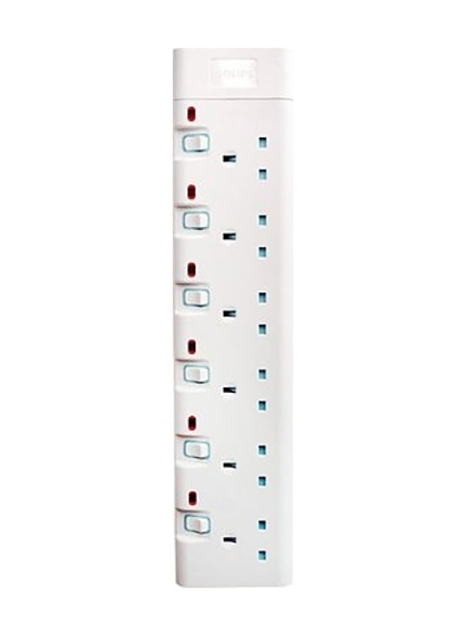 Philips 6-Outlet Extension Socket With Individual Switch White/Blue/Red - Image 2