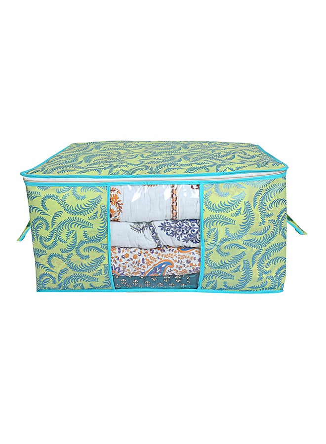 Kuber Industries Velvet Refrigerator Top Cover Green/Yellow  - Image 1