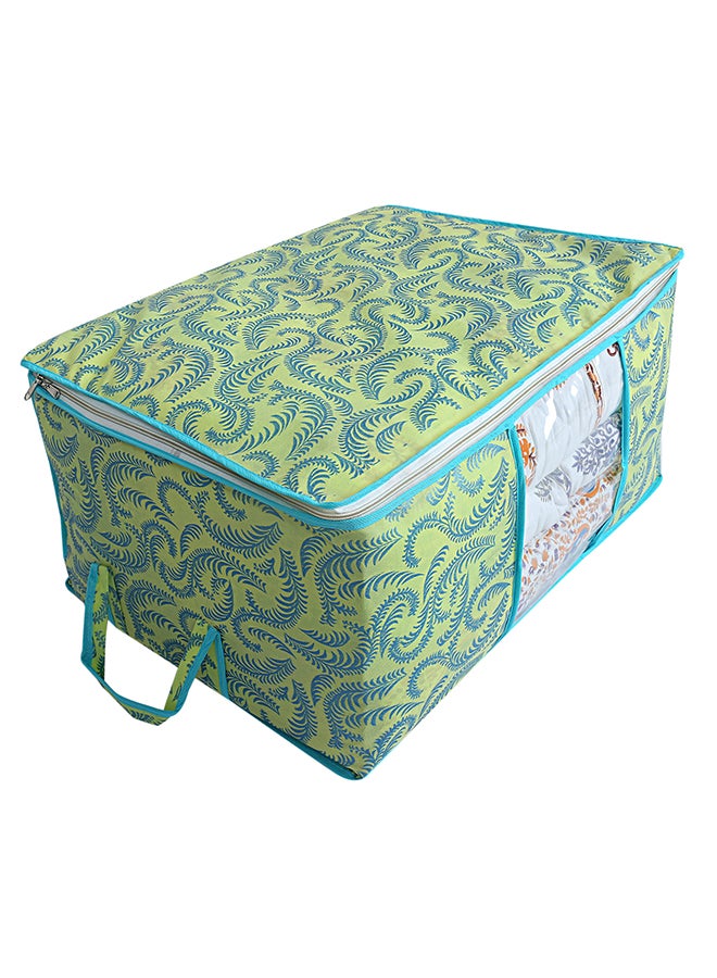 Kuber Industries Velvet Refrigerator Top Cover Green/Yellow  - Image 2