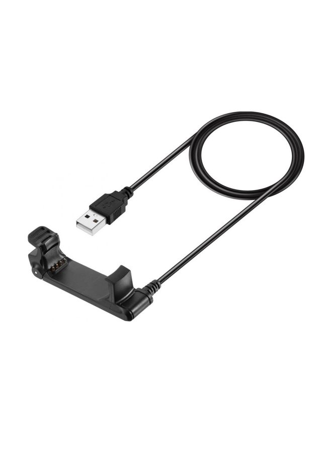 USB Clip Charging Cable For Garmin Forerunner 220 GPS Watch Black  - Image 1