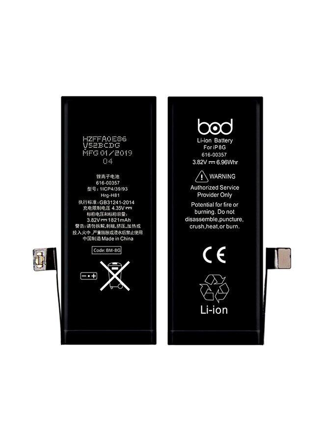 BOD - 1821.0 mAh Battery For Iphone 8 Black - Image 1