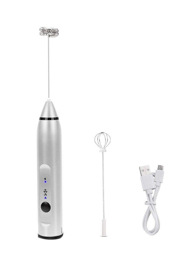 Rechargeable Handheld Milk Frother Silver 22 x 4.5 x 4.5cm - Image 1