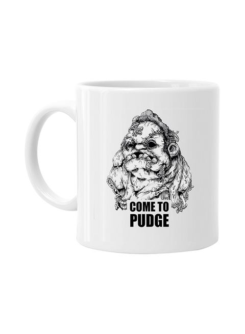 Dota2 Pudge :Come To PUDGE"  Printed Mec Mug White