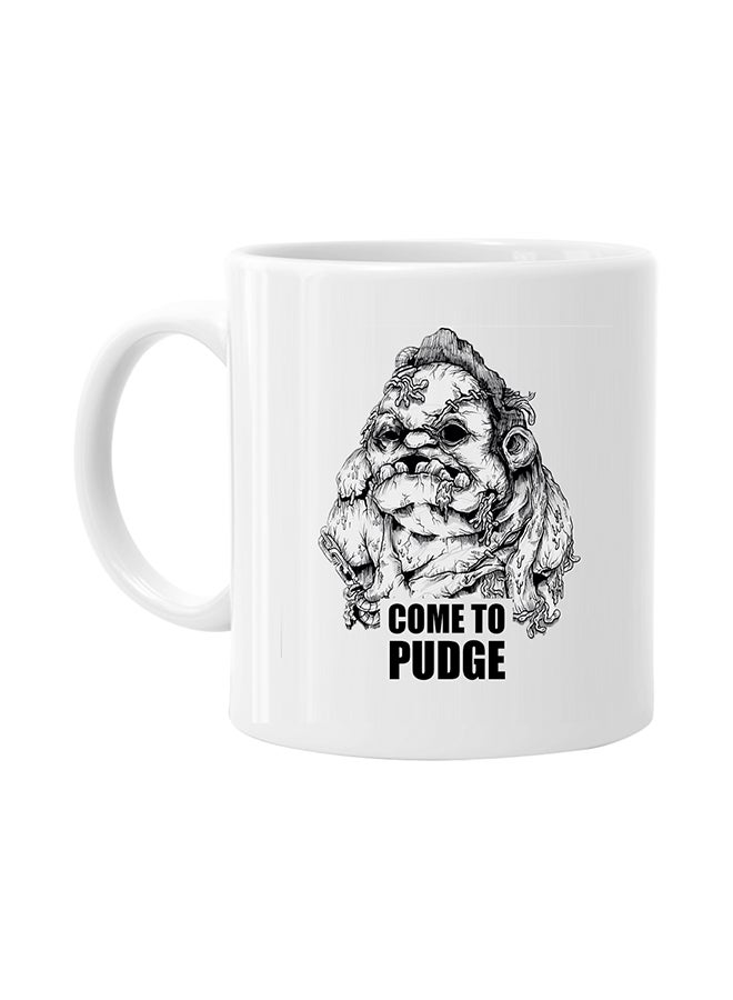 MEC - Dota2 Pudge :Come To PUDGE"  Printed Mec Mug White - Image 1