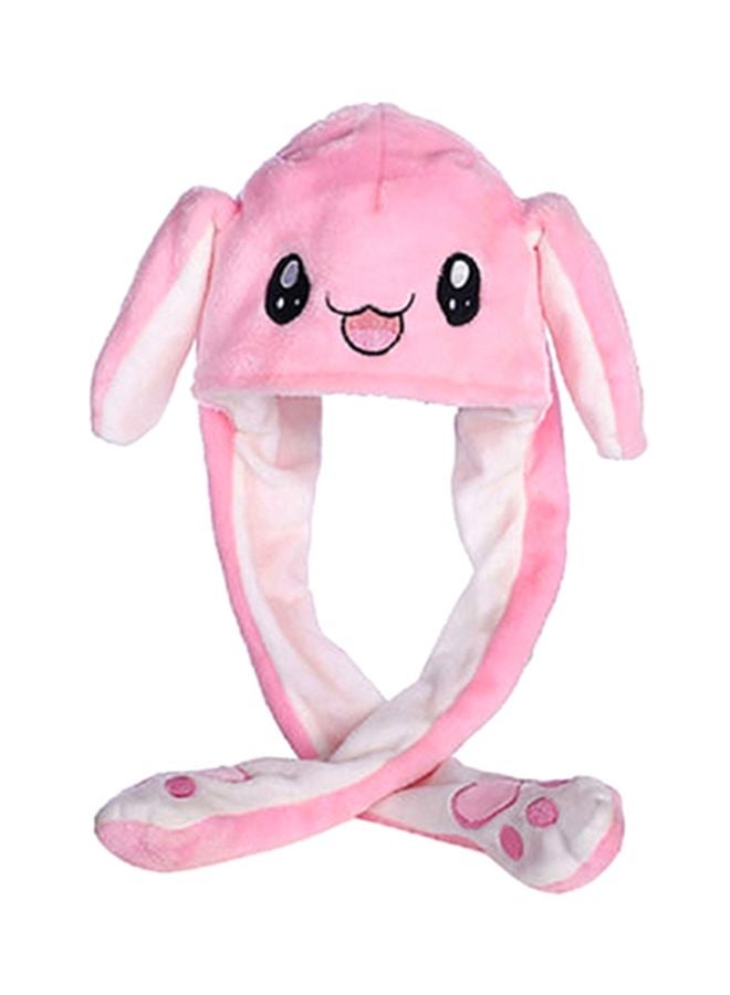 Plush Cartoon Designed Hat Pink/White