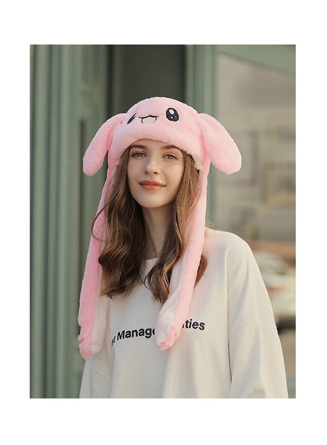 Plush Cartoon Designed Hat Pink/White