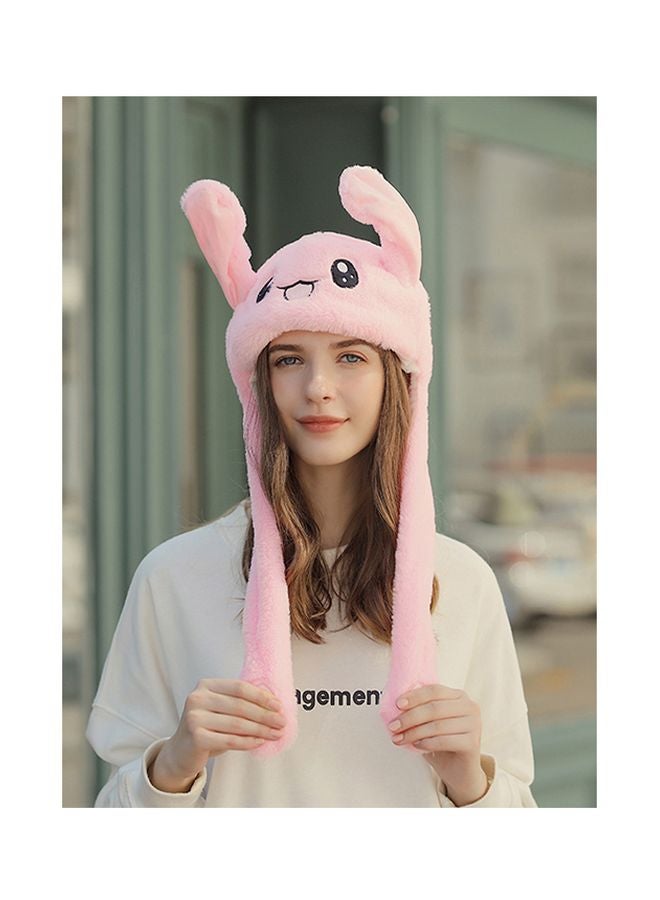 Plush Cartoon Designed Hat Pink/White