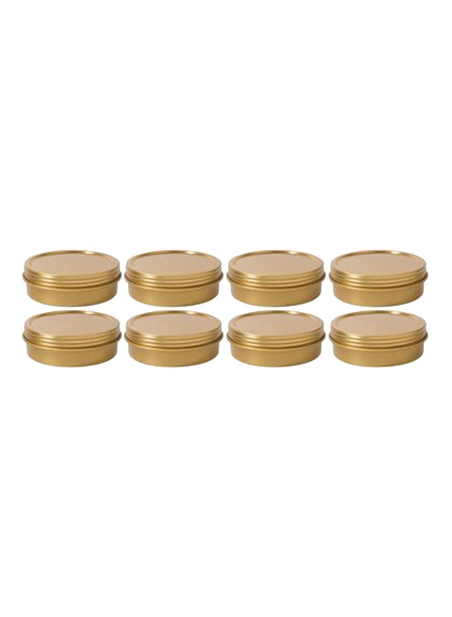JUVITUS Pack Of 8 Container With Tight Sealed Twist Screw Top Cover Lid Gold - Image 1