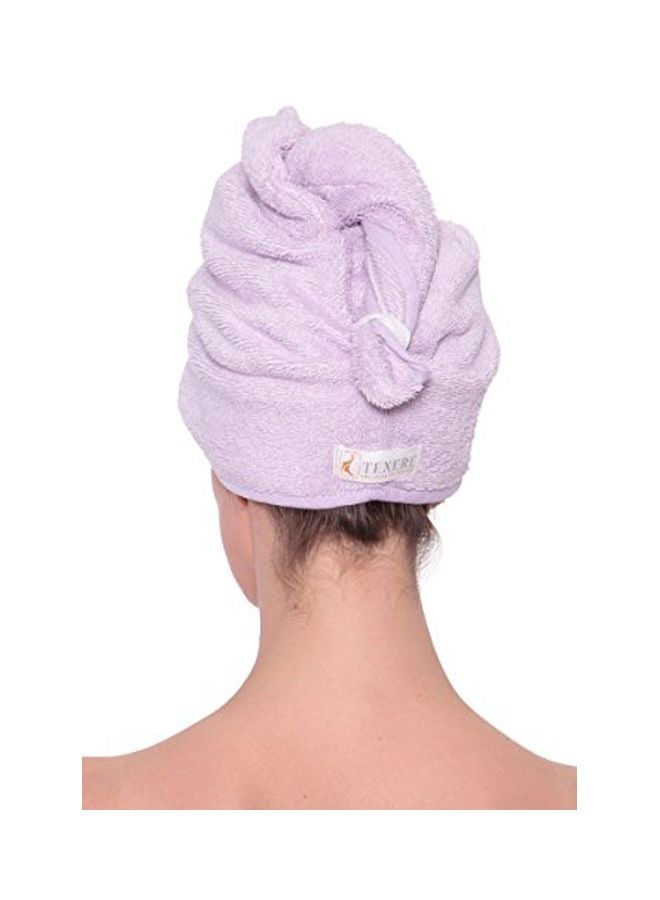 تيكسيري سيلك طقم مناشف شعر من فسكوز الخيزران ومكون من قطعتين أرجواني - Image 2