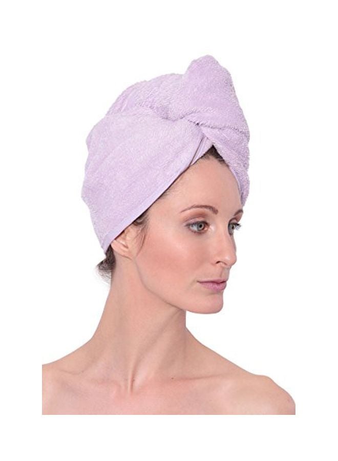 تيكسيري سيلك طقم مناشف شعر من فسكوز الخيزران ومكون من قطعتين أرجواني - Image 3