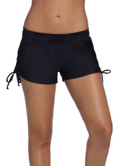 Generic Swimming Boxer Shorts Solid Low Waist Beach Swimwear Black  - Image 2