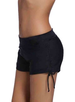 Generic Swimming Boxer Shorts Solid Low Waist Beach Swimwear Black  - Image 3