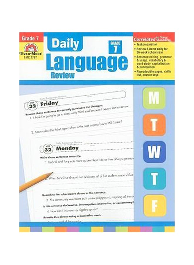 Daily Language Review Grade 7 Paperback English by Evan-Moor - 40179