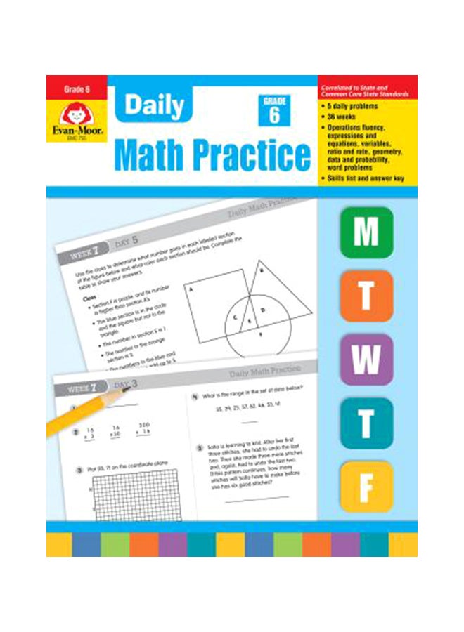 Daily Math Practice Grades 6+ Paperback English by Evan-Moor - 01-Jan-14