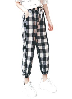 Harem Pants Checkered Pocket Drawstring Pants Multicolour