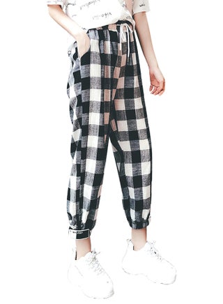 Harem Pants Checkered Pocket Drawstring Pants Multicolour - v1574081816/N31827021V_1