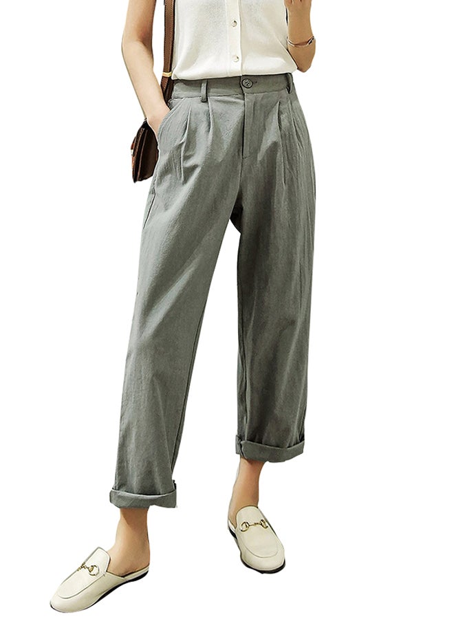 Pants Solid Fashion Casual Clothing Grey - Image 2