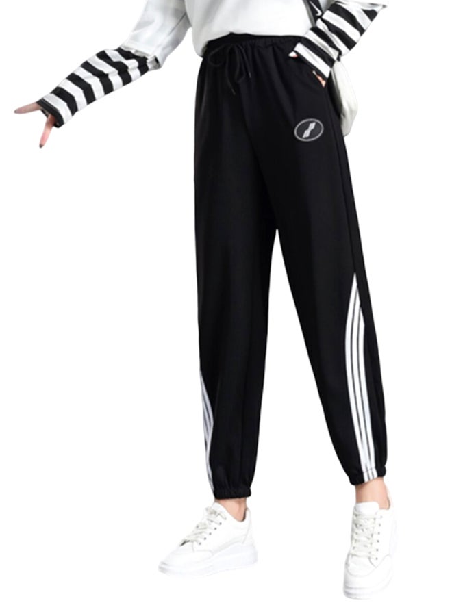 Casual Pants High Waist Patchwork Pocket Pants Black - Image 1