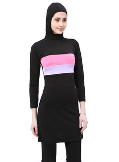 Generic Anti Exposure Hooded Long Sleeve Burkini Black  - Image 3