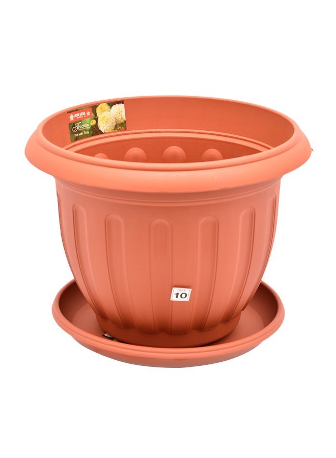 Plant Pot With Stand Brown 30 x 22.5cm