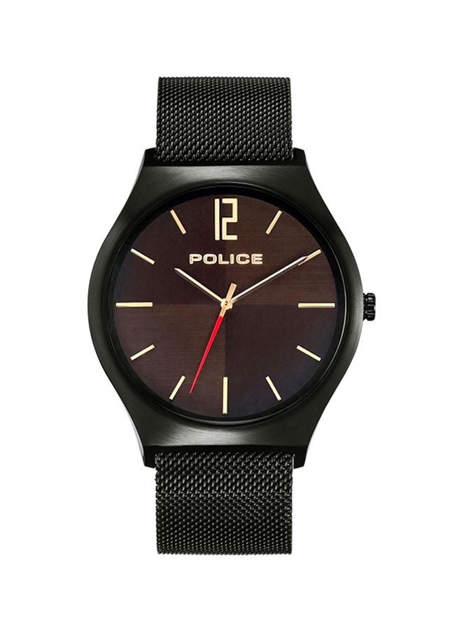 بوليس ساعة يد أوركنيز دائرية الشكل بعقارب وسوار من الستانلس ستيل مقاس 44 مم - لون أسود - طراز P 15918JSB-02MM للرجال - Image 1