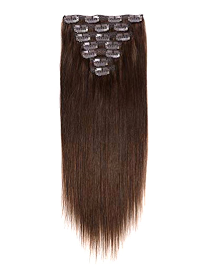 فااال وصلة شعر ريمي أملس مزود بمشبك بني 16بوصة - Image 1