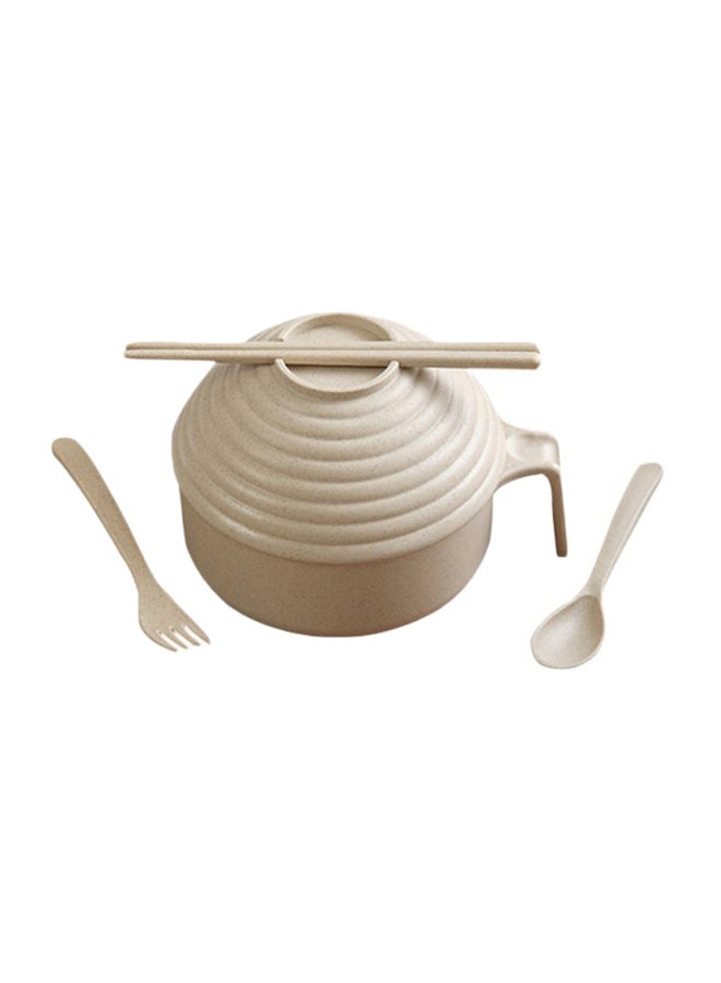 Wheat Straw Noodles Bowl Set Beige  - Image 1