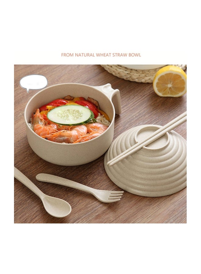 Wheat Straw Noodles Bowl Set Beige  - Image 2
