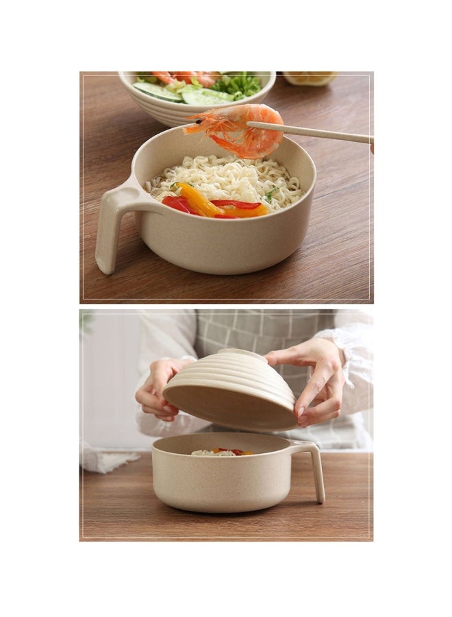 Wheat Straw Noodles Bowl Set Beige  - Image 3