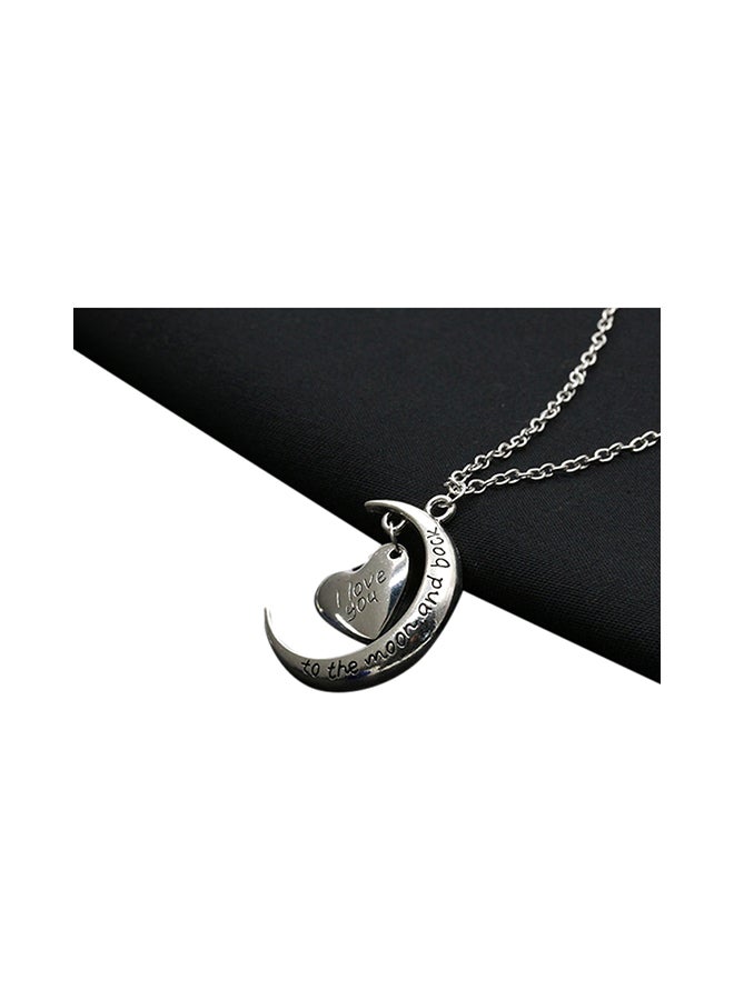 Personality Letter Moon Pattern Heart Design Chic Necklace  - Image 3