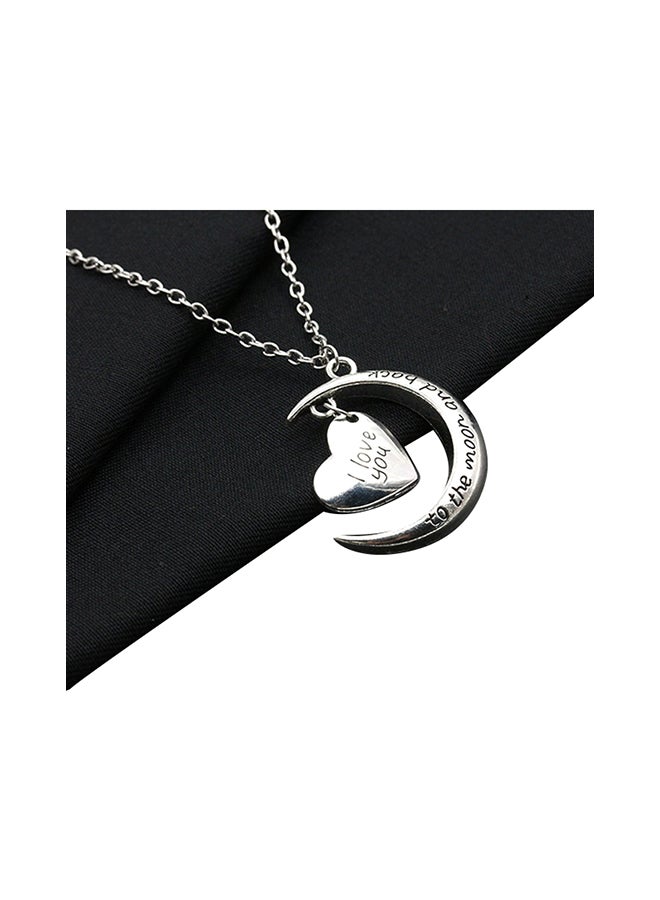 Personality Letter Moon Pattern Heart Design Chic Necklace  - Image 2
