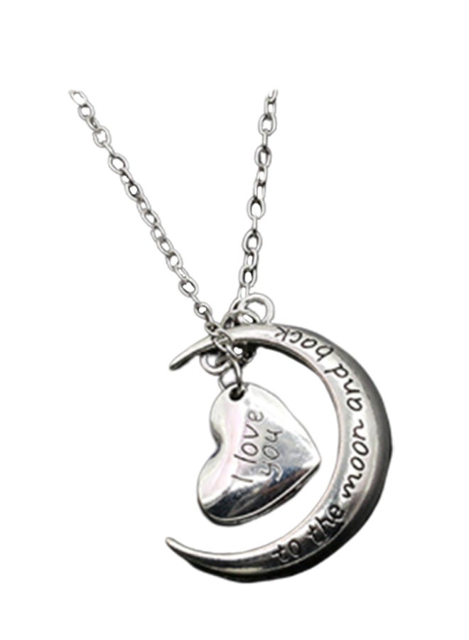 Personality Letter Moon Pattern Heart Design Chic Necklace  - Image 1