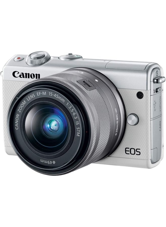 EOS M100 24.2MP Mirrorless Digital Camera With 15-45mm STM Lens And Accessories White