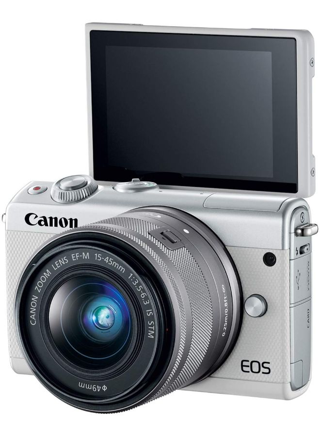 EOS M100 24.2MP Mirrorless Digital Camera With 15-45mm STM Lens And Accessories White