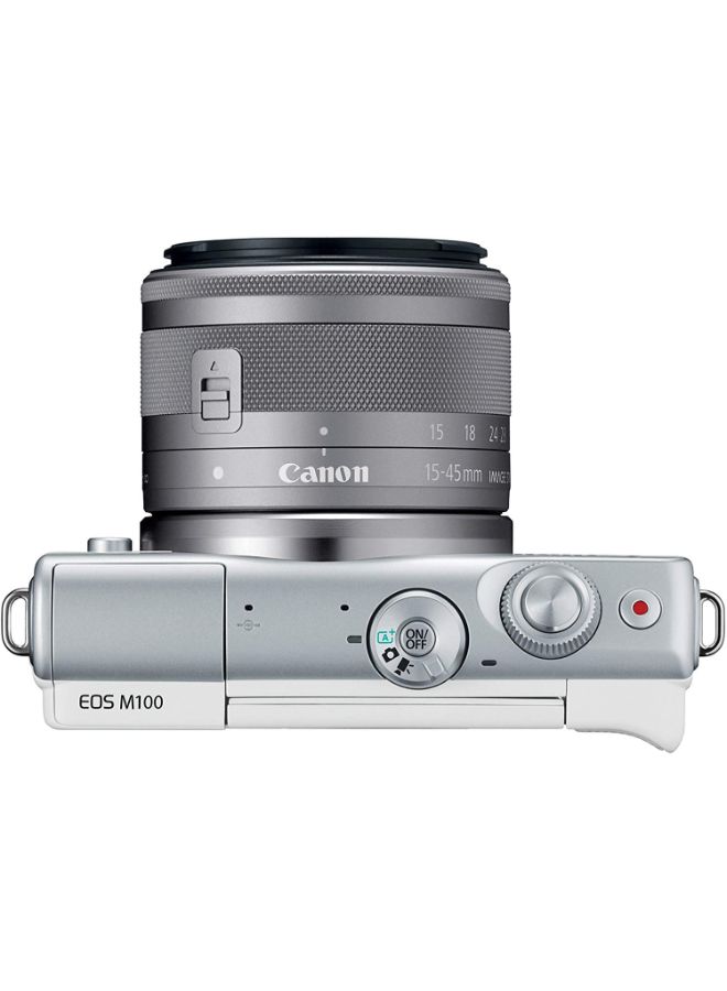 EOS M100 24.2MP Mirrorless Digital Camera With 15-45mm STM Lens And Accessories White