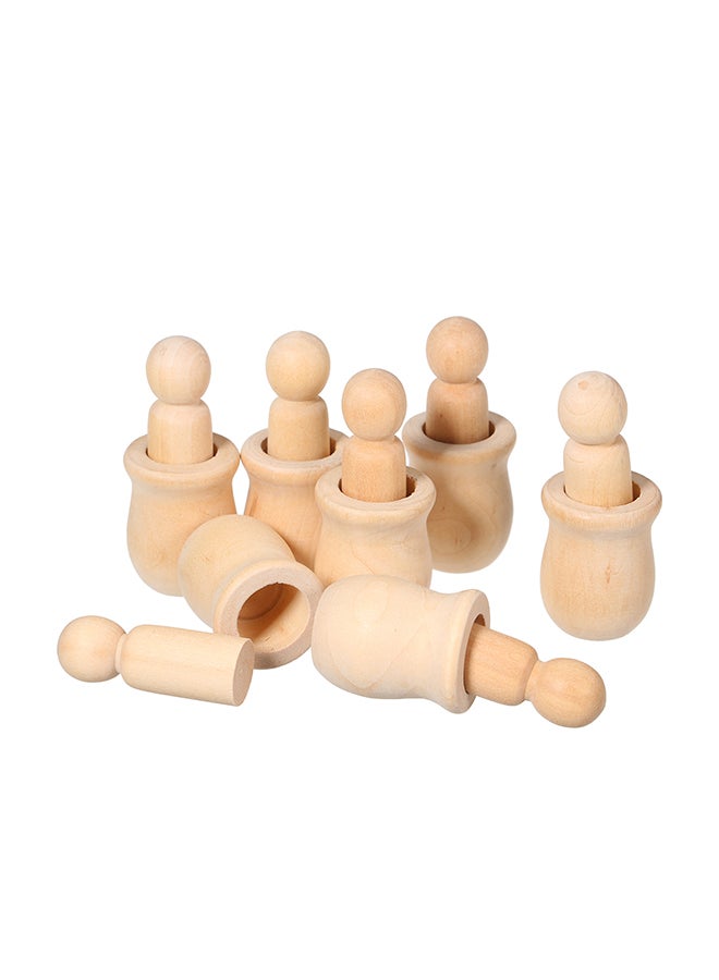 10-Piece Wooden Peg Dolls People Nesting Doll Set 