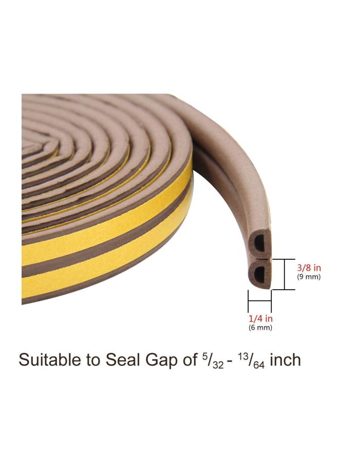 AIWANTO Self-Adhesive Door Sealing Strip Brown - Image 2