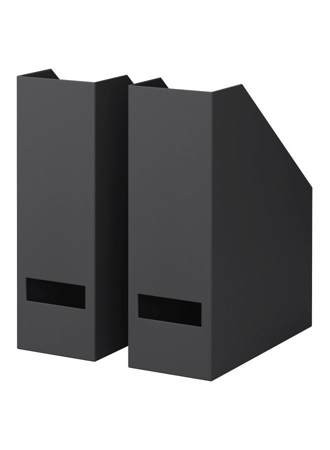 مجموعة ملفات تجينا لتنظيم المجلات من قطعتين أسود - Image 1